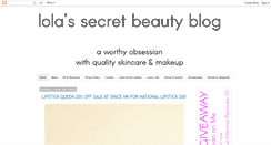 Desktop Screenshot of lolassecretbeautyblog.com