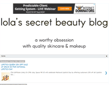 Tablet Screenshot of lolassecretbeautyblog.com